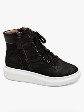 Paolo Camo Net Fabric High-Top Platform Lace-Up Sneaker
